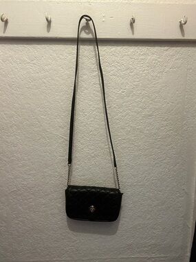 kate spade Black Quilted Crossbody with Silver Chain